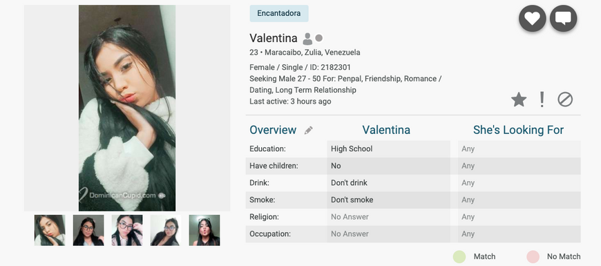 Users profile at LatinAmericanCupid